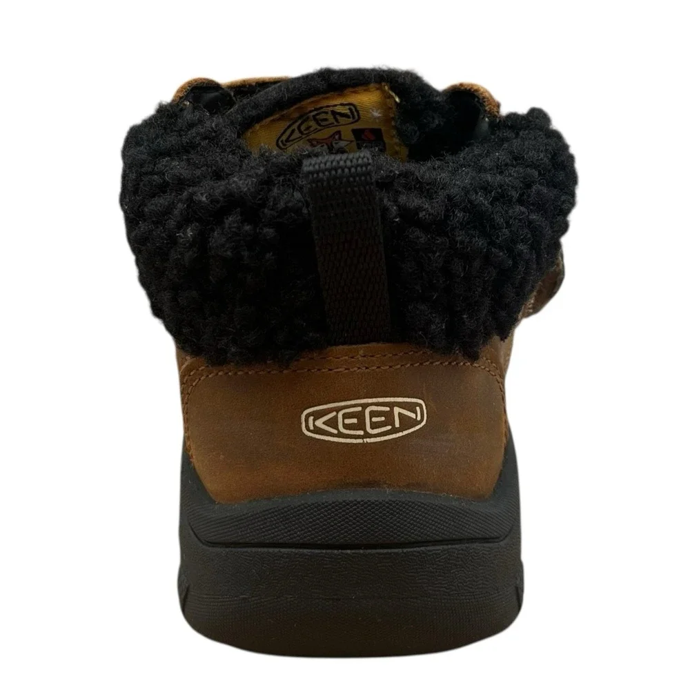 KEEN Toddler Boys Girls Waterproof Leather Boots Size 9 Brown Slip-on Mid‎ Top